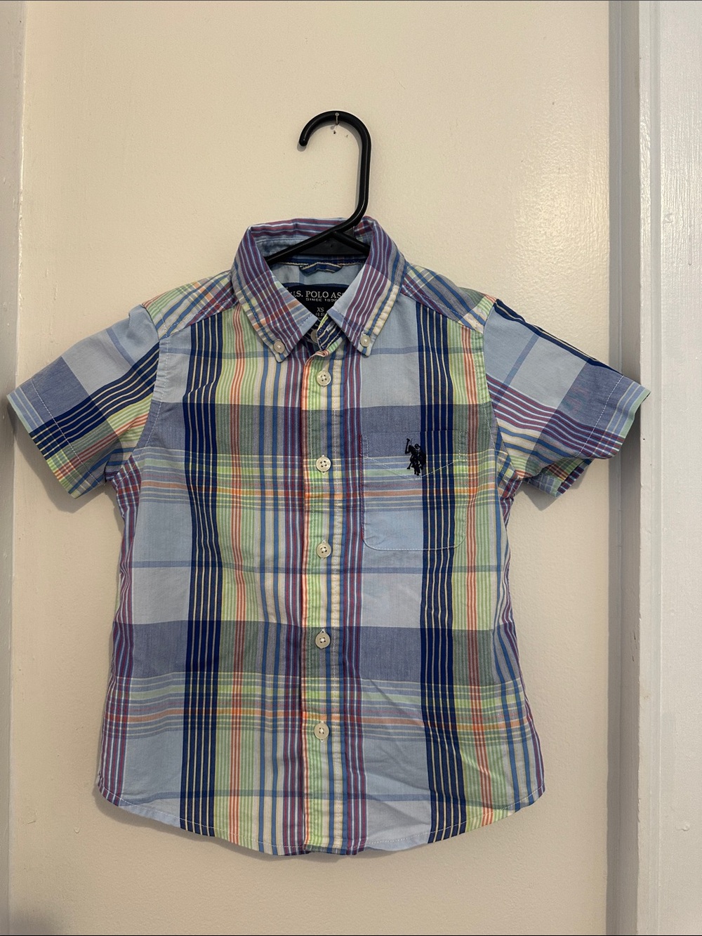 5/$25 U.S. Polo Assn. Multicolor Plaid Short-Sleeve Shirt
